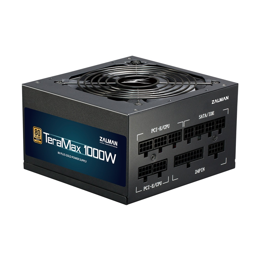 Блок питания Zalman Блок живлення Zalman TERAMAX (1000W) >90, 80+ Gold, 120mm, 1xMB 24pin(20+4)+10pin, 2xCP (ZM1000-TMX)