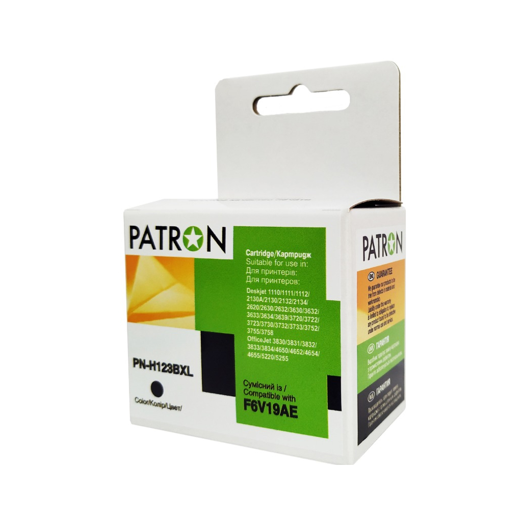 Картридж Patron HP 123XL (F6V17AE/F6V19AE) 480с, Black (PN-H123BXL)