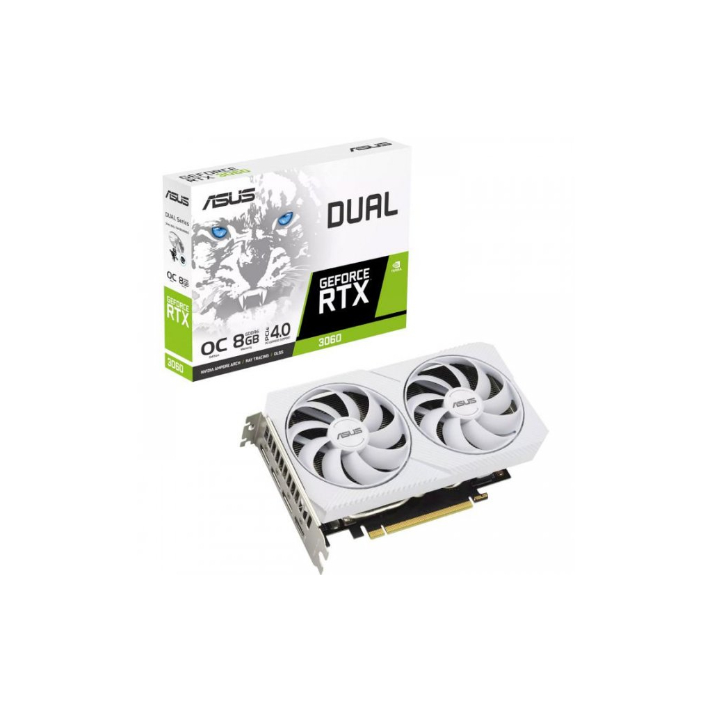 Видеокарта ASUS GeForce RTX3060 8Gb DUAL OC WHITE (DUAL-RTX3060-O8G-WHITE)