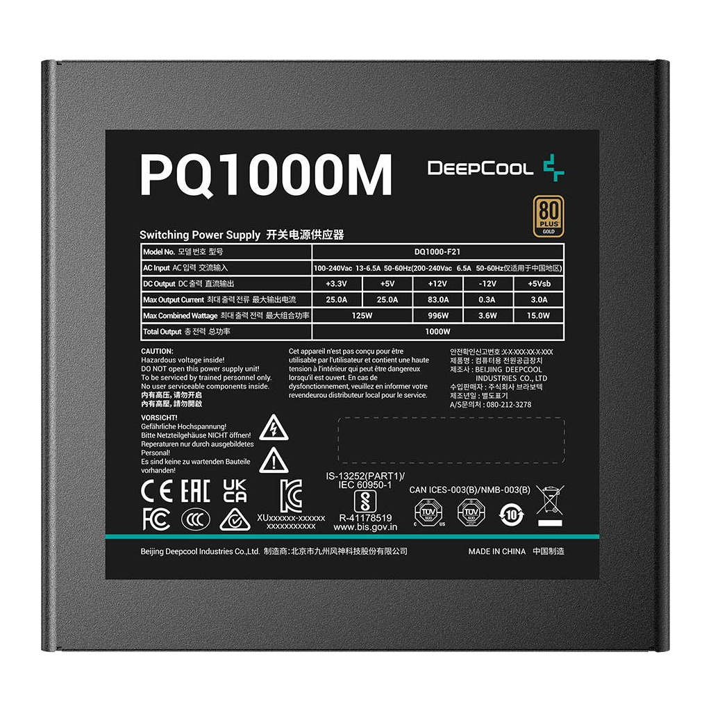 Блок питания Deepcool 1000W (PQ1000M) - 3