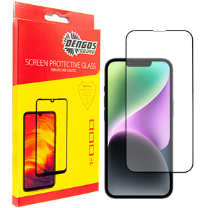 Стекло защитное Dengos Full Glue iPhone 14 black frame (TGFG-230)