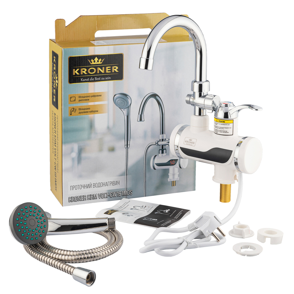 Проточный водонагреватель Kroner Volt-CW191MDS (CV023248) - 6 Проточный водонагреватель Kroner Volt-CW191MDS (CV023248) - 6