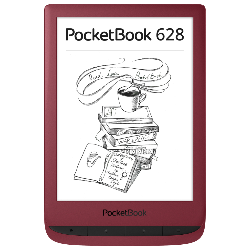 Электронная книга Pocketbook 628 Touch Lux5 Ink RubyRed (PB628-R-WW)