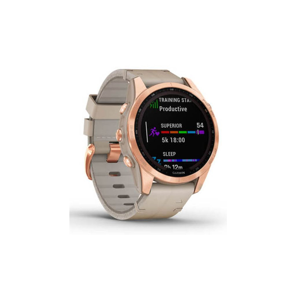 Смарт-часы Garmin fenix 7S, Sapph Sol, Rose Gold Ti w/Limestone Leather (010-02539-35) - 2