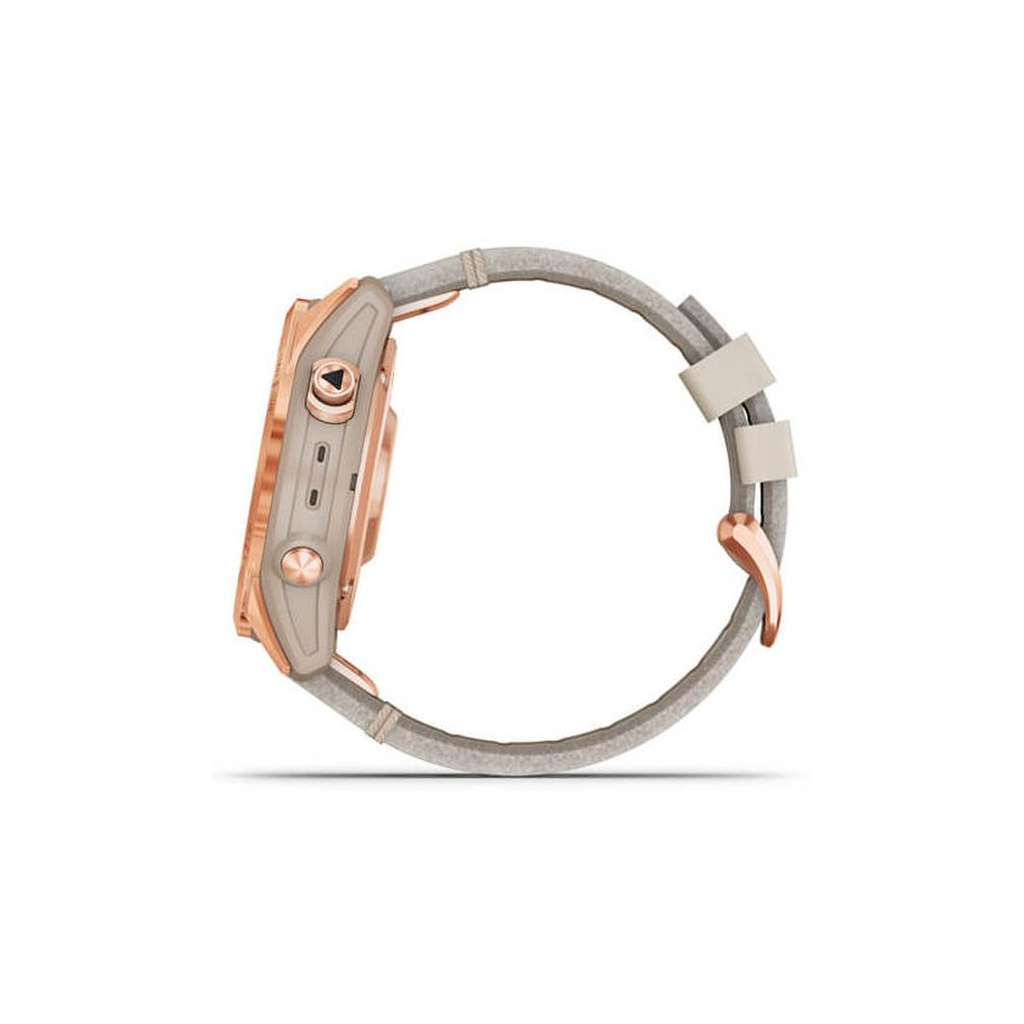 Смарт-часы Garmin fenix 7S, Sapph Sol, Rose Gold Ti w/Limestone Leather (010-02539-35) - 4