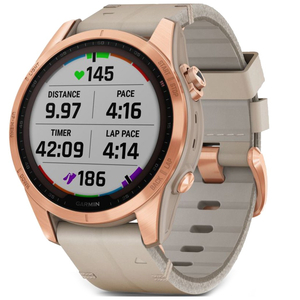 Смарт-часы Garmin fenix 7S, Sapph Sol, Rose Gold Ti w/Limestone Leather (010-02539-35)