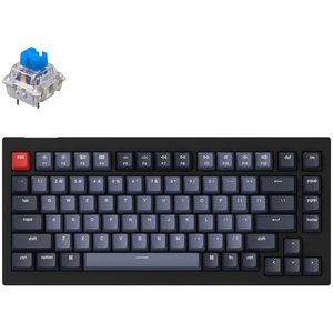 Клавиатура Keychron V1 84 Key QMK Gateron G PRO Blue Hot-Swap RGB Carbon Black (V1B2_KEYCHRON)