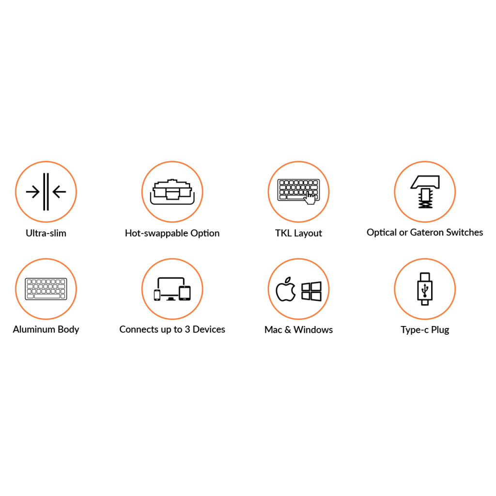 Клавиатура Keychron K1SE 87 Key Gateron Blue RGB Wireless UA Black (K1SEH2_KEYCHRON) - 8