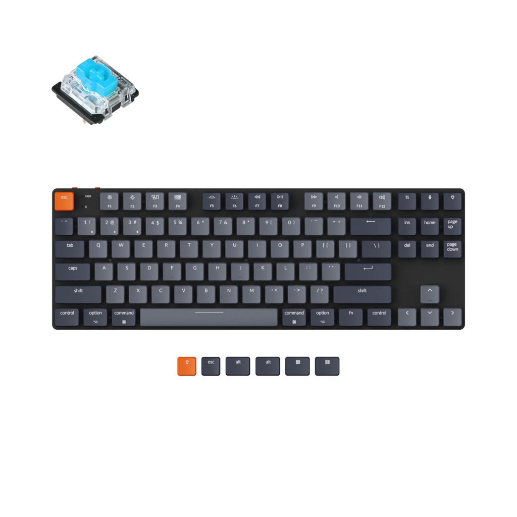 Клавиатура Keychron K1SE 87 Key Gateron Blue RGB Wireless UA Black (K1SEH2_KEYCHRON)