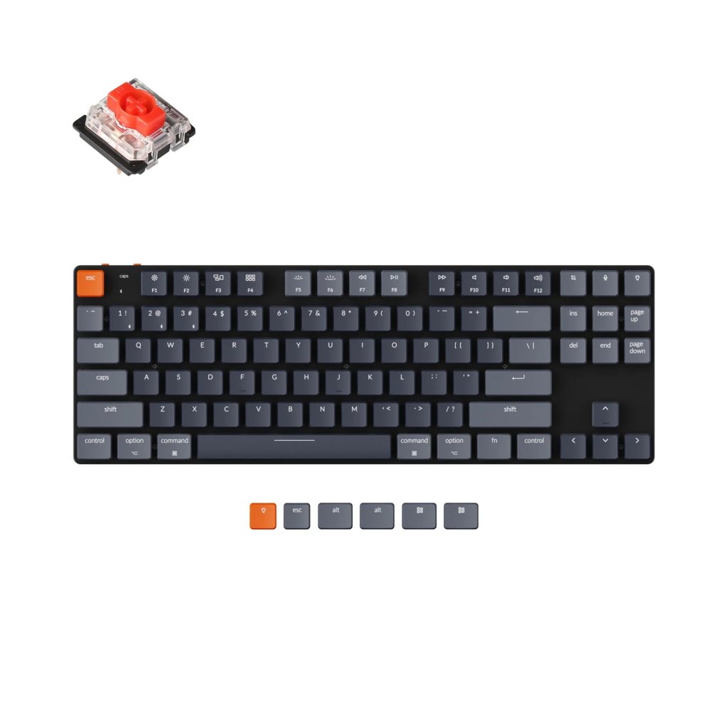 Клавиатура Keychron K1SE 87 Key Gateron Red White Led Wireless UA Black (K1SEG1_KEYCHRON)