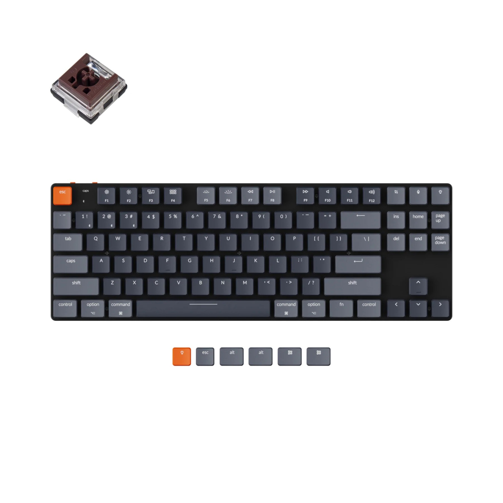 Клавиатура Keychron K1SE 87 Key Optical Brown White Led Hot-Swap Wireless UA Black (K1SED3_KEYCHRON)