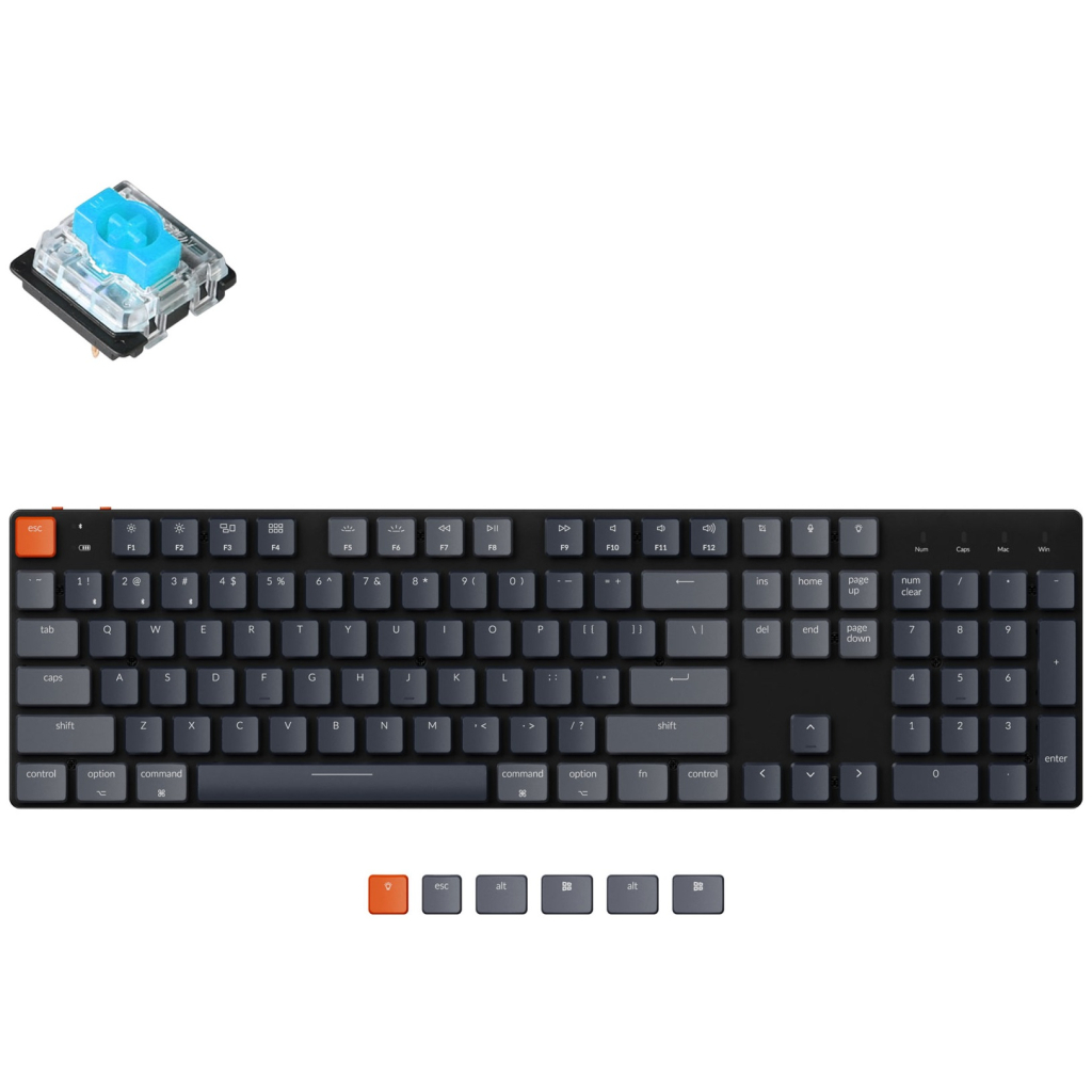 Клавиатура Keychron K5SE 104 Key Gateron Blue White Led Wireless UA Black (K5SEG2_KEYCHRON)
