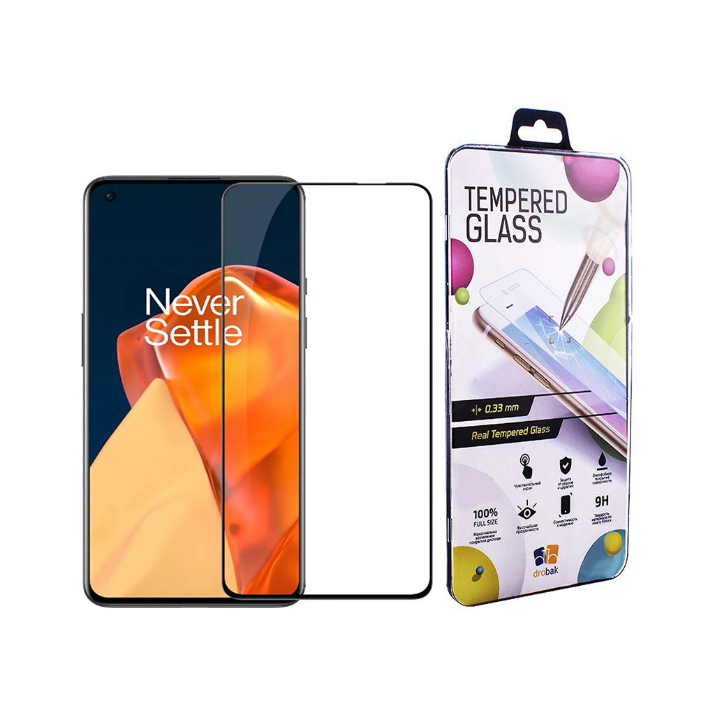 Стекло защитное Drobak OnePlus 9 Black Frame A+ (474786)