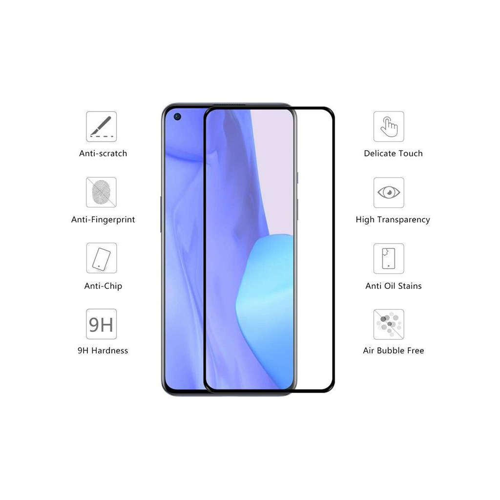 Стекло защитное Drobak OnePlus 9R Black Frame A+ (474794) - 1