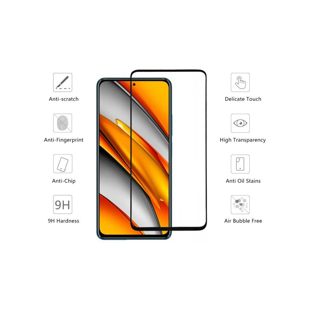 Стекло защитное Drobak Poco M3 Pro Black Frame A+ (494910) - 1