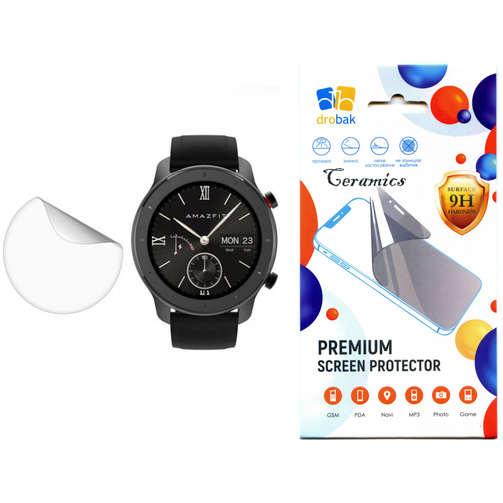Стекло защитное Drobak glass-film Ceramics Amazfit GTR 3 (313171)