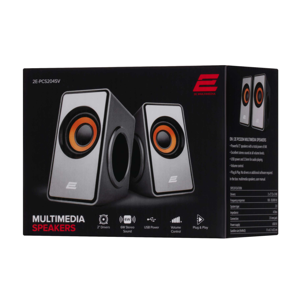 Акустическая система 2E PCS204 USB Silver (2E-PCS204SV) - 1