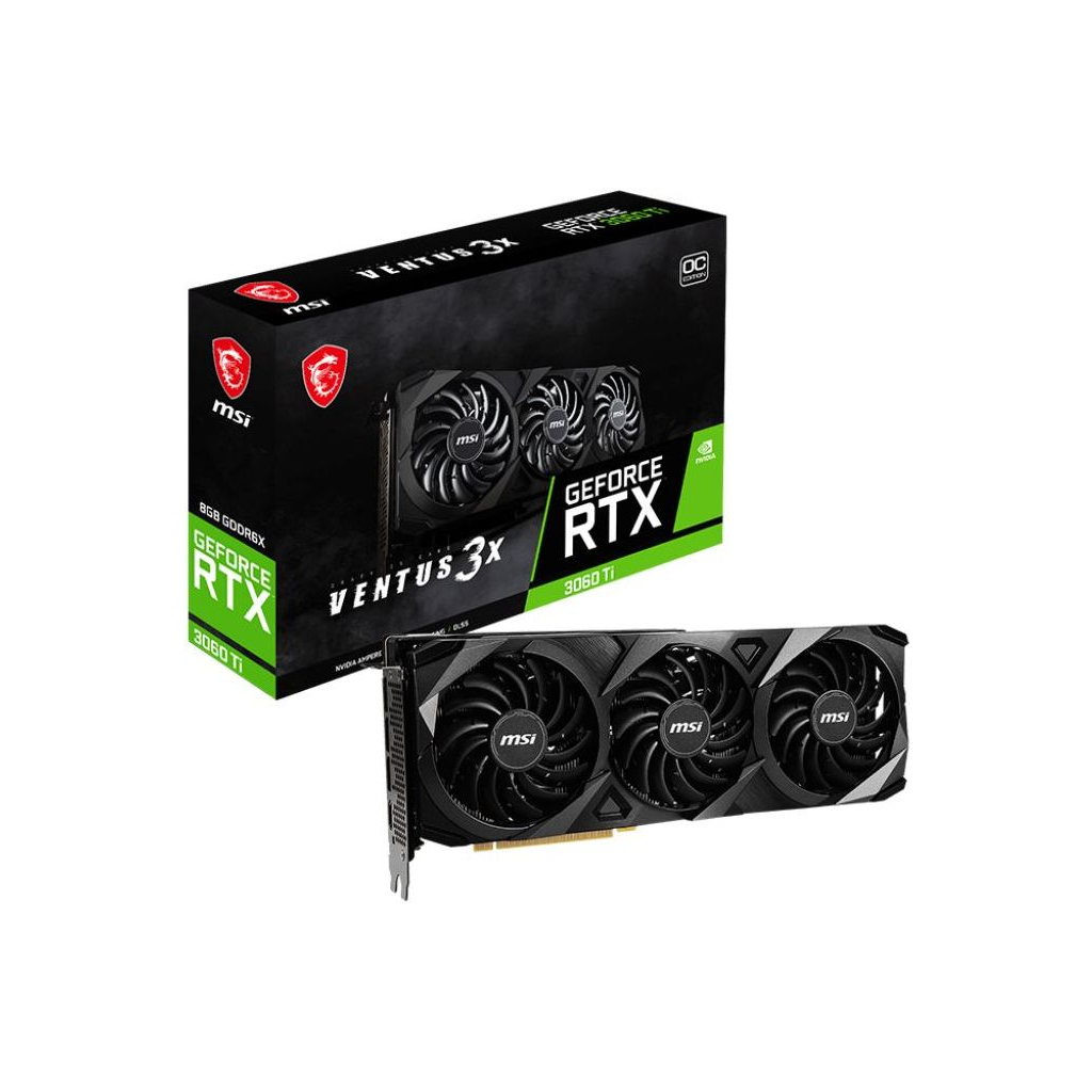 Видеокарта MSI GeForce RTX3060Ti 8Gb VENTUS 3X D6X OC (RTX 3060 Ti VENTUS 3X 8GD6X OC)