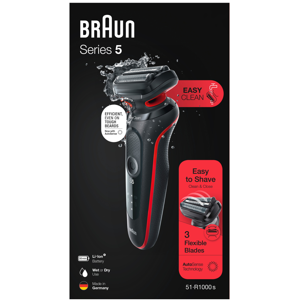 Электробритва Braun Series 5 51-R1000s BLACK / RED - 7