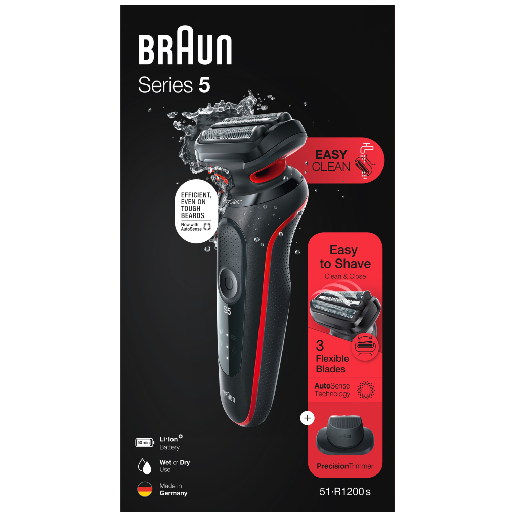 Электробритва Braun Series 5 51-R1200s BLACK / RED - 5