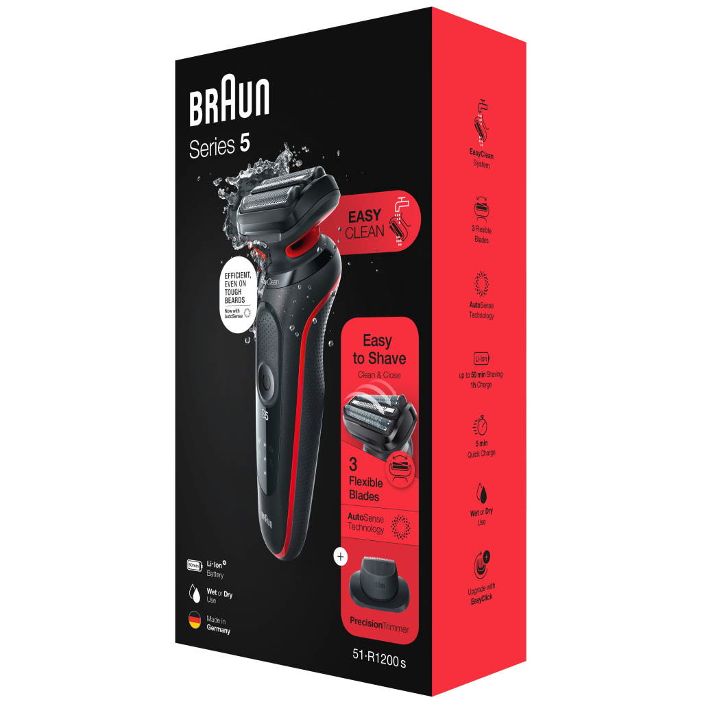 Электробритва Braun Series 5 51-R1200s BLACK / RED - 6
