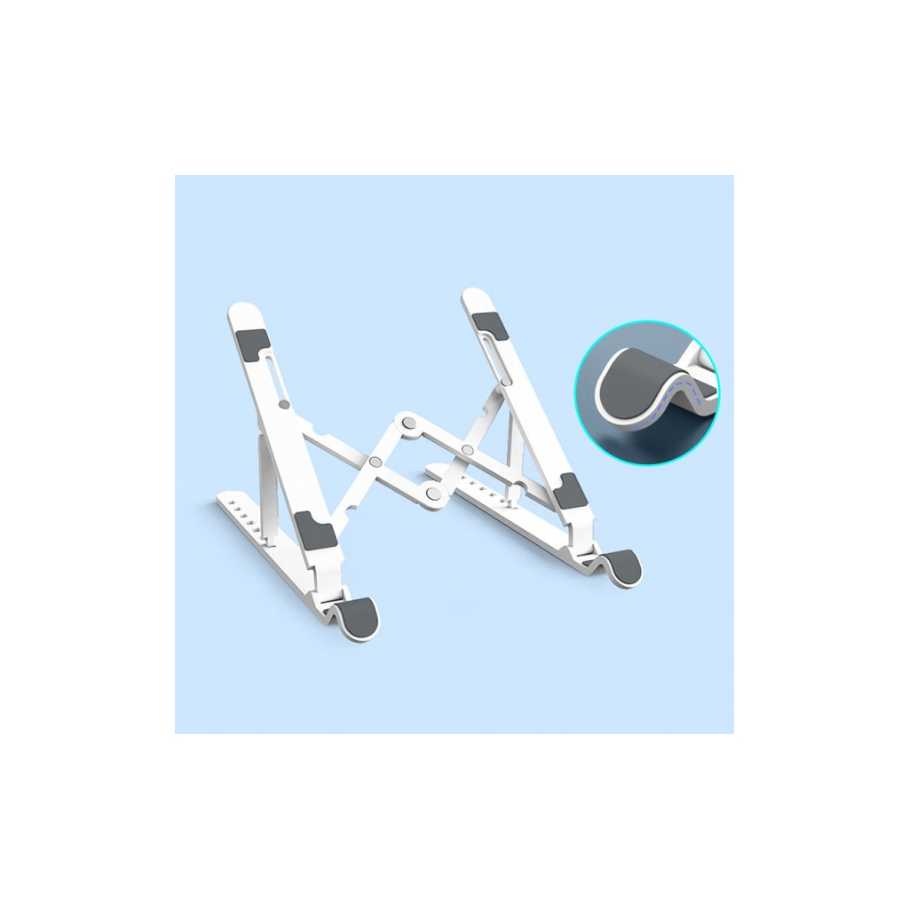 Подставка для ноутбука Orico 11-17", 7 position (15°-45°) plastic white (HS081829) - 1 Подставка для ноутбука Orico 11-17", 7 position (15°-45°) plastic white (HS081829) - 1