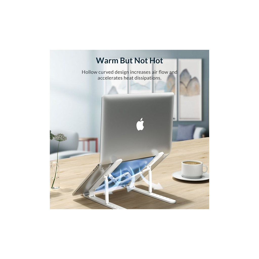 Подставка для ноутбука Orico 11-17", 7 position (15°-45°) plastic white (HS081829) - 2 Подставка для ноутбука Orico 11-17", 7 position (15°-45°) plastic white (HS081829) - 2