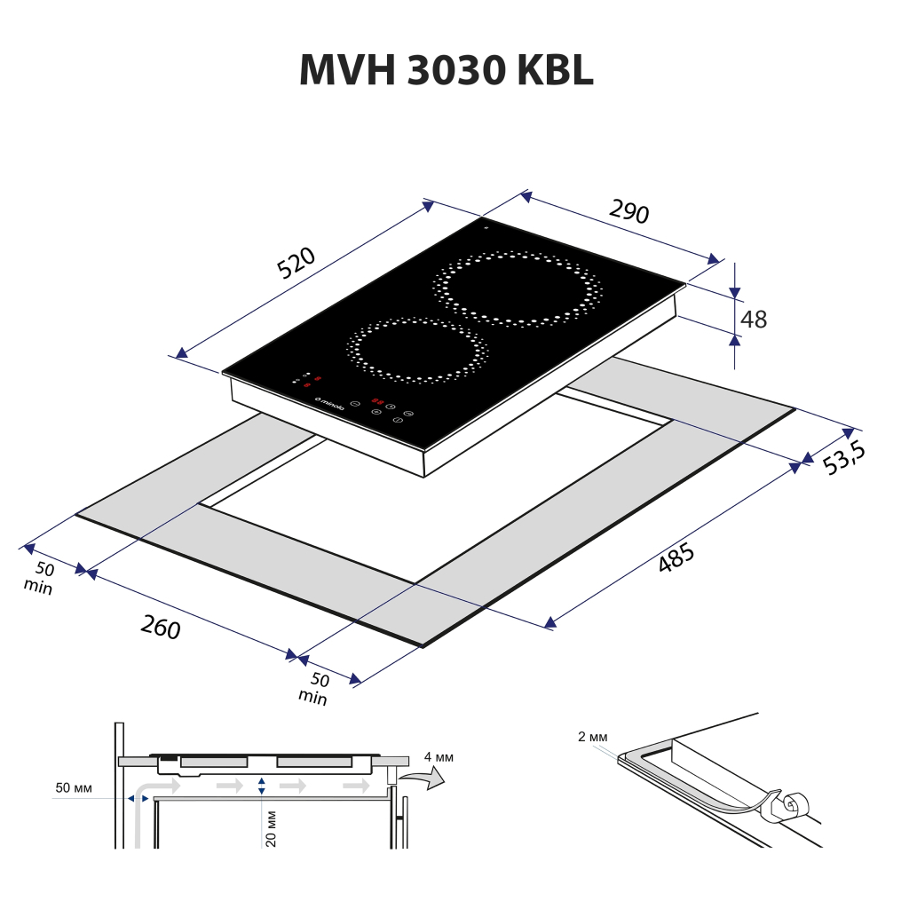 Варочная поверхность Minola MVH 3030 KBL - 8