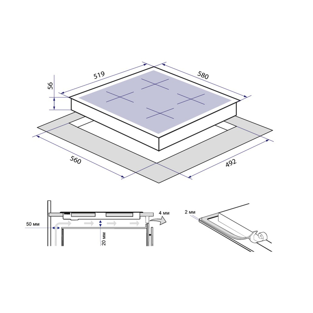 Варочная поверхность Minola MGM 61426 WH - 9