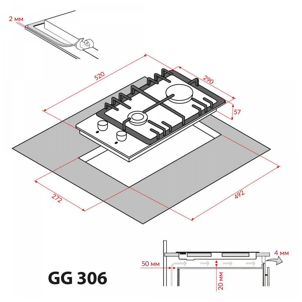 Варочная поверхность Weilor GG 306 WH - 10 Варочная поверхность Weilor GG 306 WH - 10