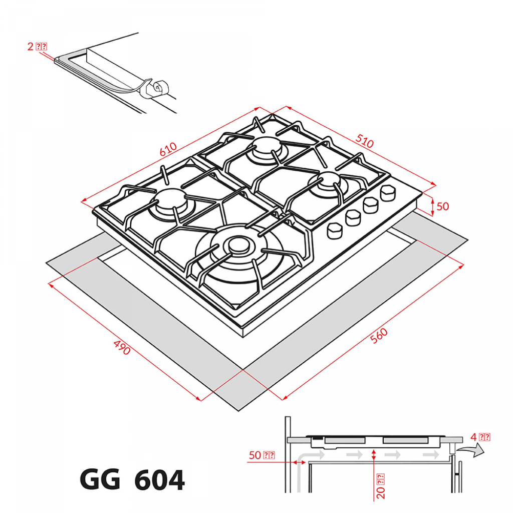 Варочная поверхность Weilor GG 604 BL - 3 Варочная поверхность Weilor GG 604 BL - 3