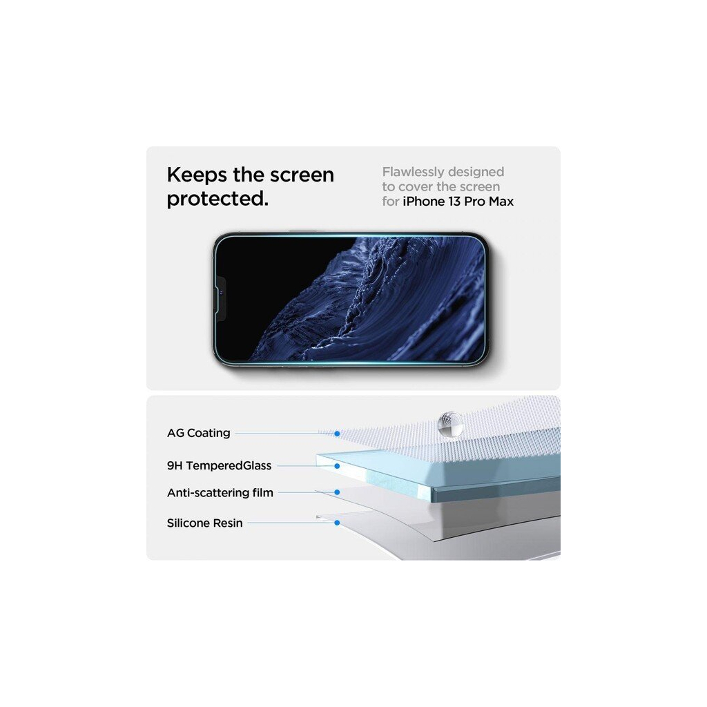 Стекло защитное Spigen Apple Iphone 14 Plus/13 Pro Max tR EZ Fit Transparency Sensor (AGL03375) - 8