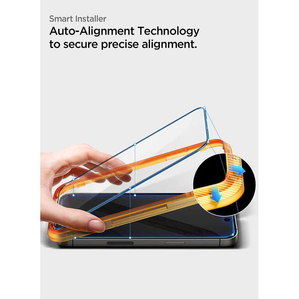 Стекло защитное Spigen Apple Iphone 14 Pro Glas tR Align Master FC (2 Pack), Black (AGL05216) - 3