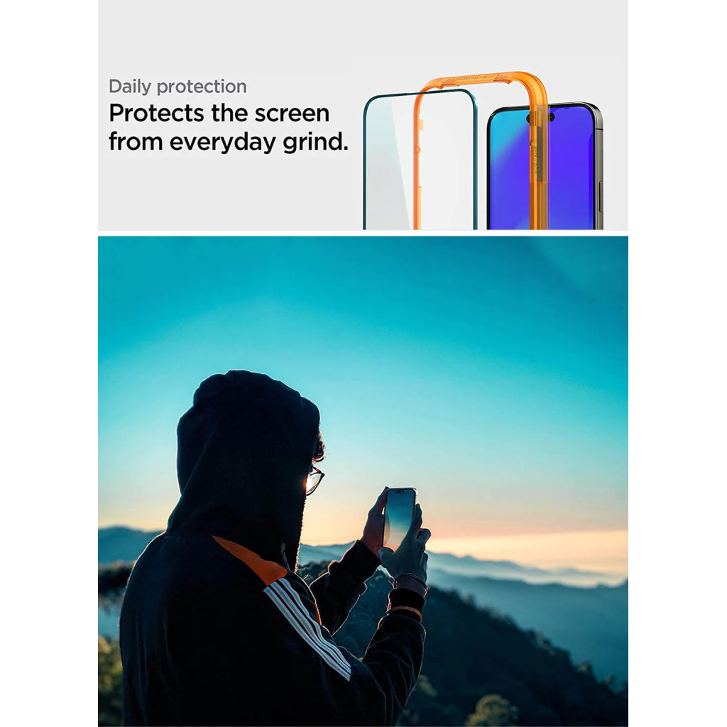 Стекло защитное Spigen Apple Iphone 14 Pro Glas tR Align Master FC (2 Pack), Black (AGL05216) - 5