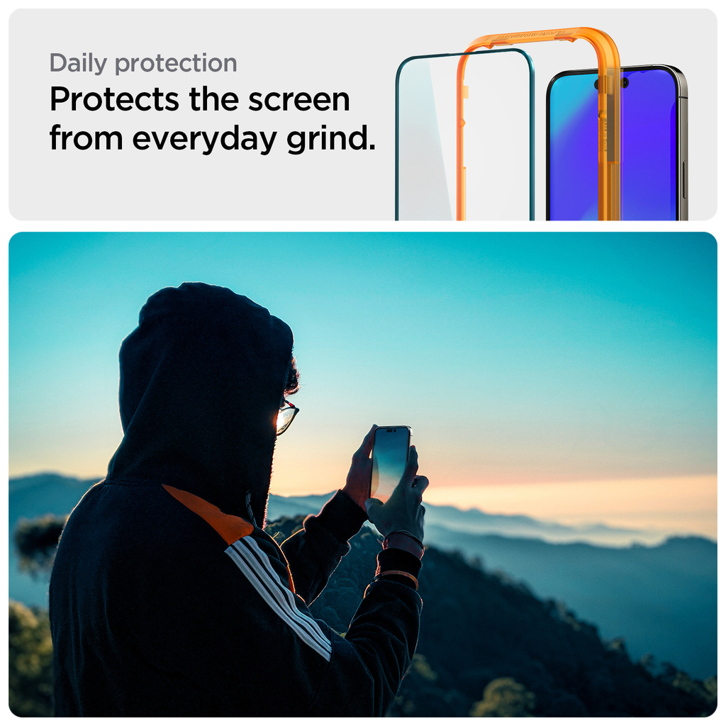 Стекло защитное Spigen Apple Iphone 14 Pro Max Glas tR Align Master FC (2 Pack), Blac (AGL05204) - 6