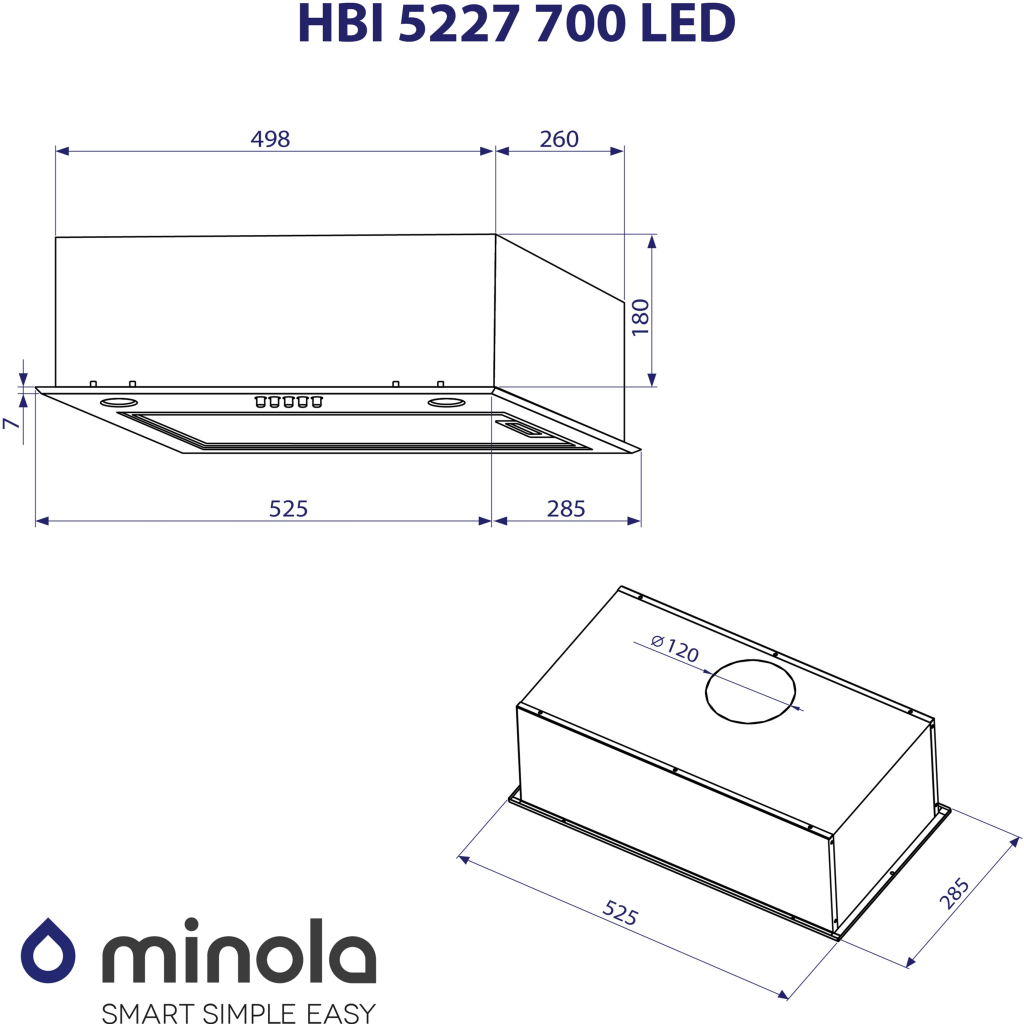 Вытяжка кухонная Minola HBI 5227 GR 700 LED - 9