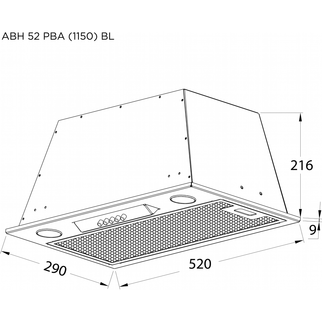 Вытяжка кухонная Pyramida ABH 52 PBA (1150) BL - 4