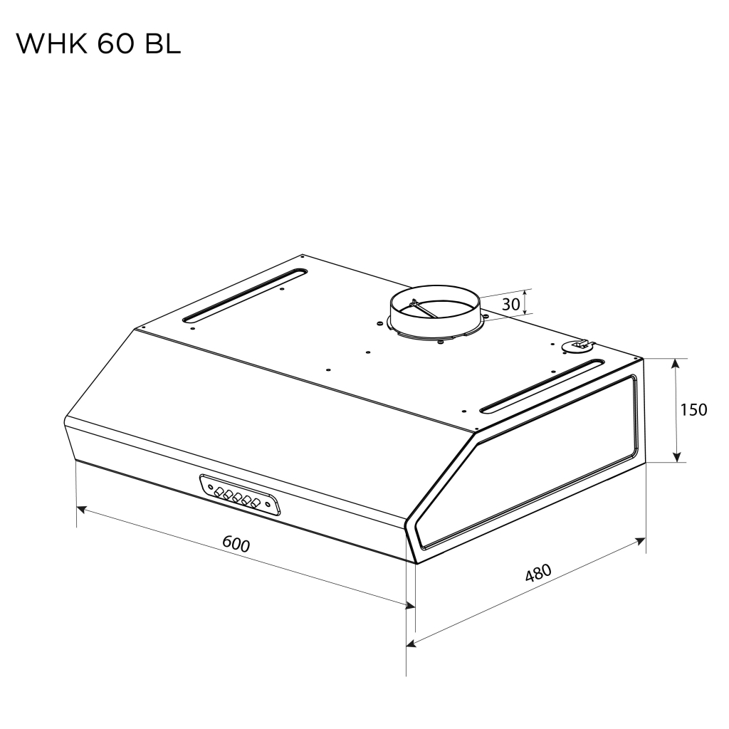 Вытяжка кухонная Pyramida WHK 60 BL - 6