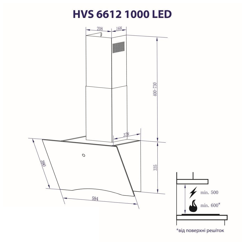 Вытяжка кухонная Minola HVS 6612 WH 1000 LED - 3