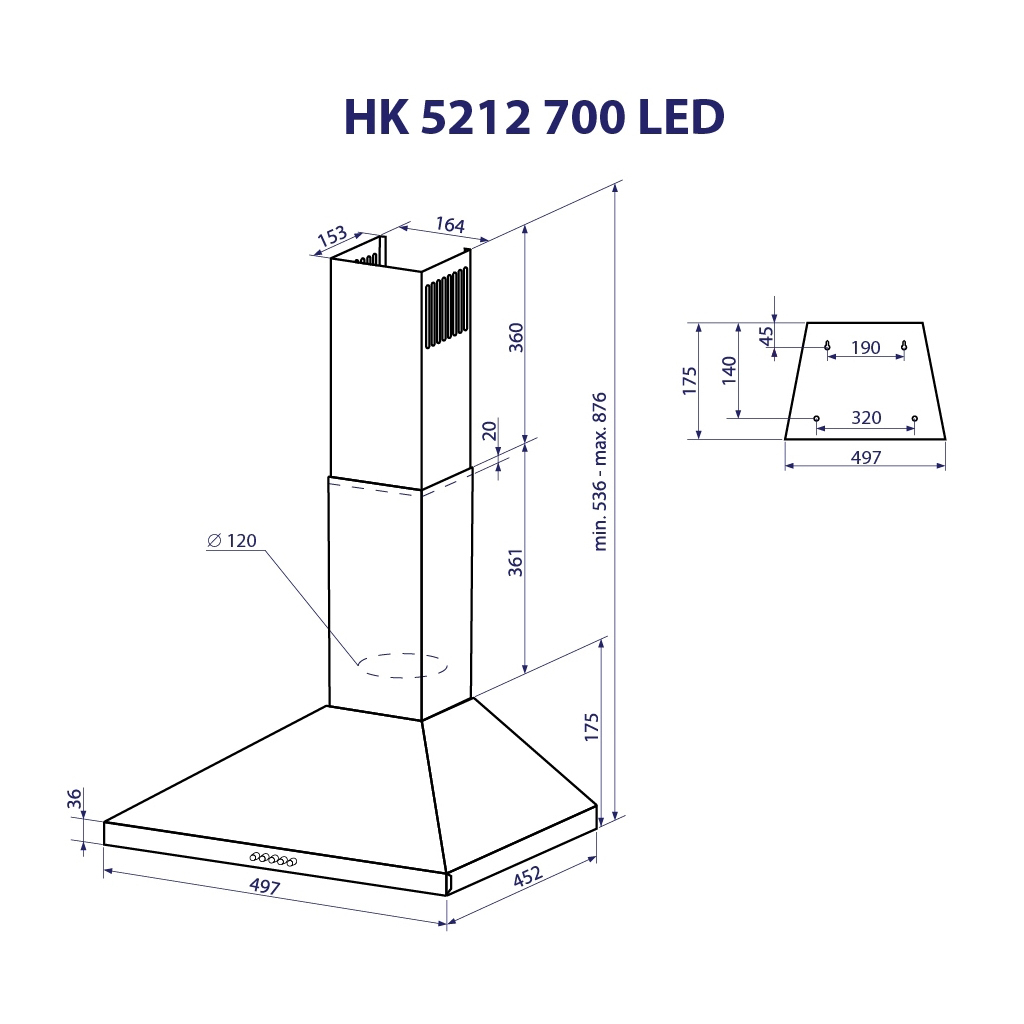 Вытяжка кухонная Minola HK 5212 BR 700 LED - 10