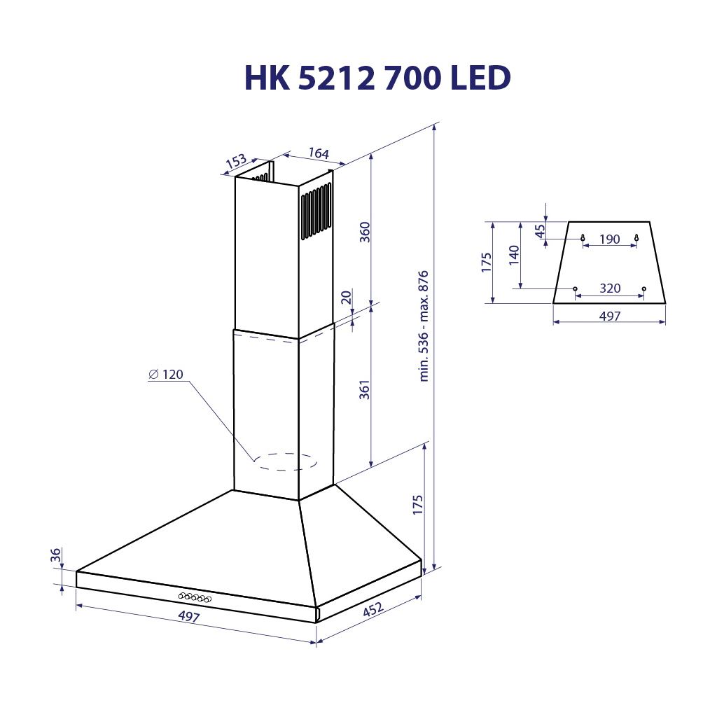 Вытяжка кухонная Minola HK 5212 IV 700 LED - 10