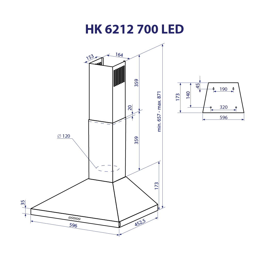 Вытяжка кухонная Minola HK 6212 I 700 LED - 10