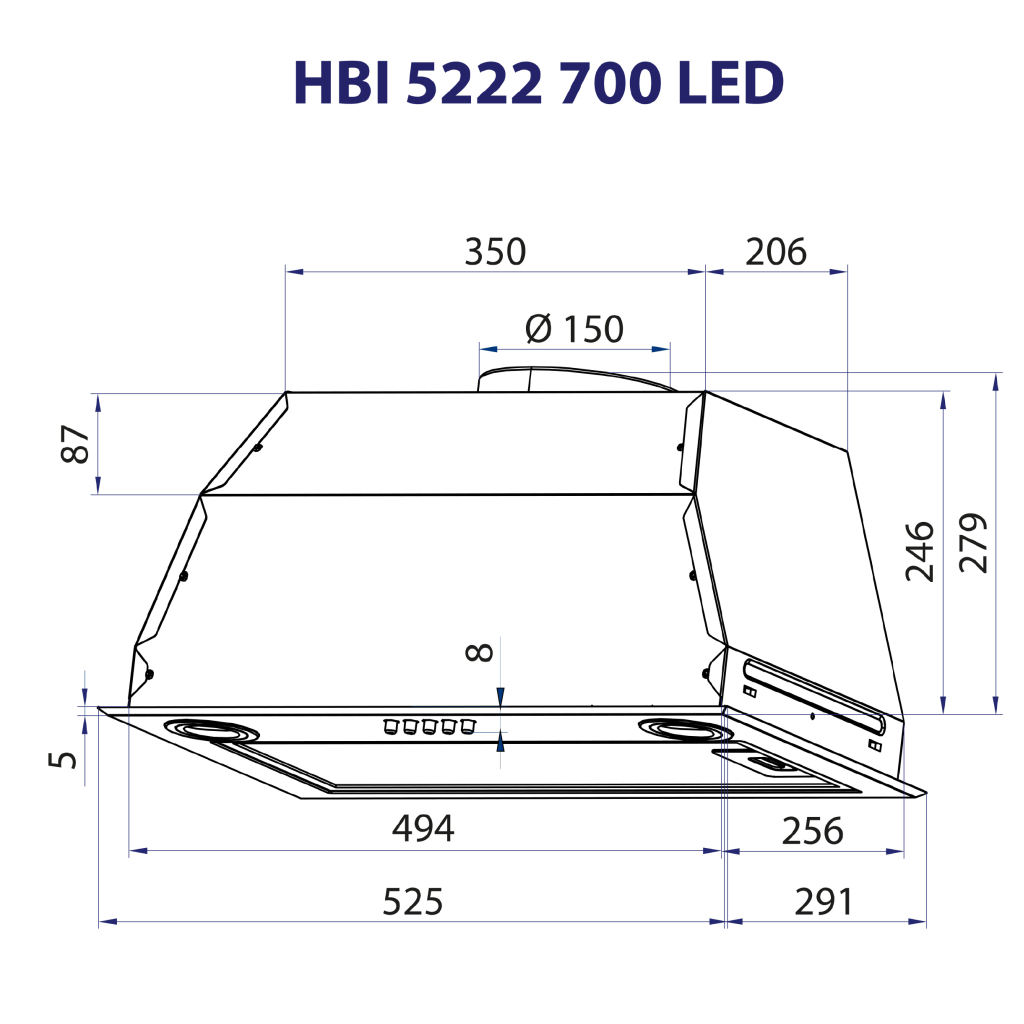Вытяжка кухонная Minola HBI 5222 BLF 700 LED - 9