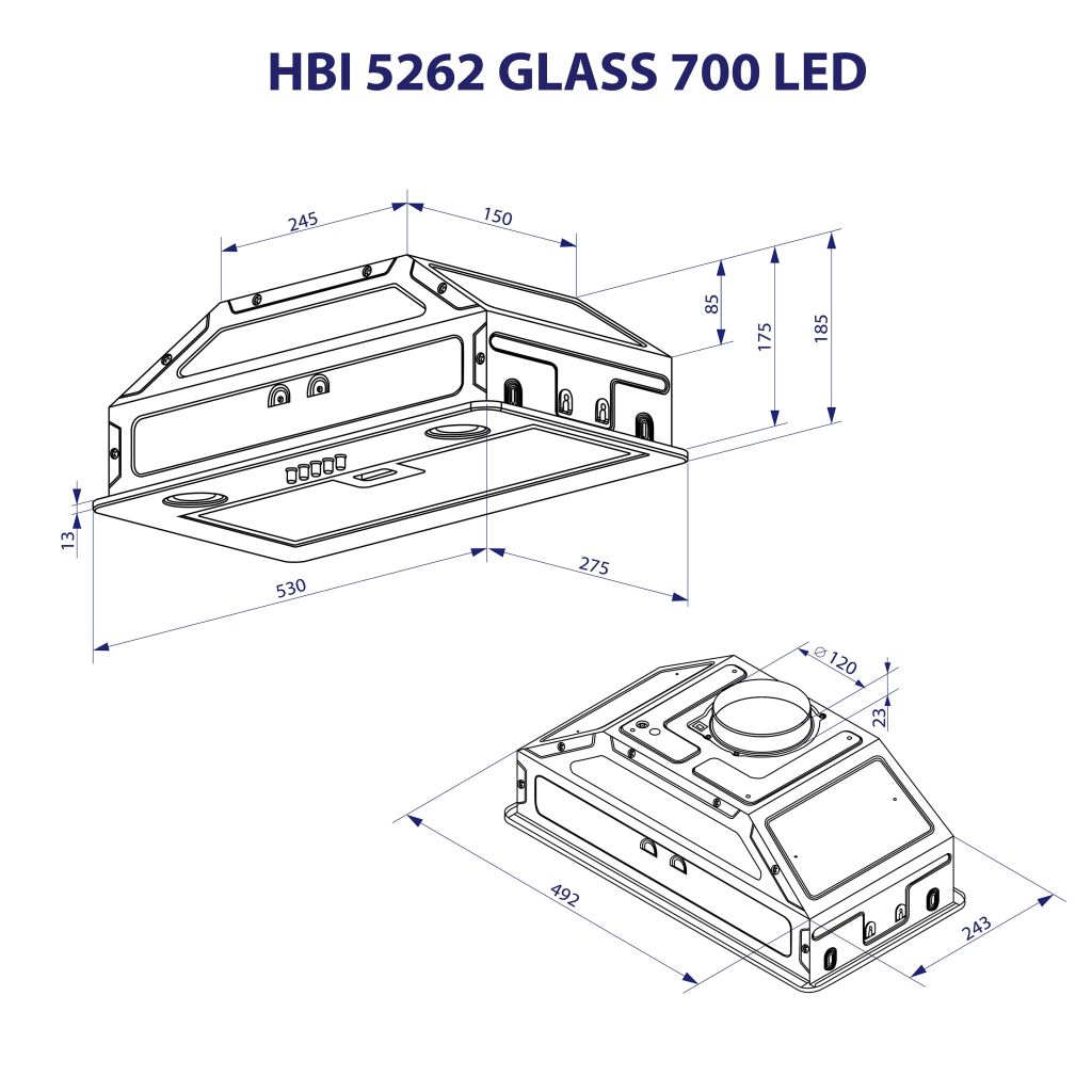 Вытяжка кухонная Minola HBI 5262 WH GLASS 700 LED - 9