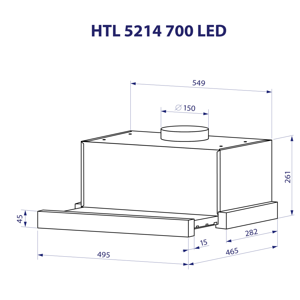 Вытяжка кухонная Minola HTL 5214 BL 700 LED - 10