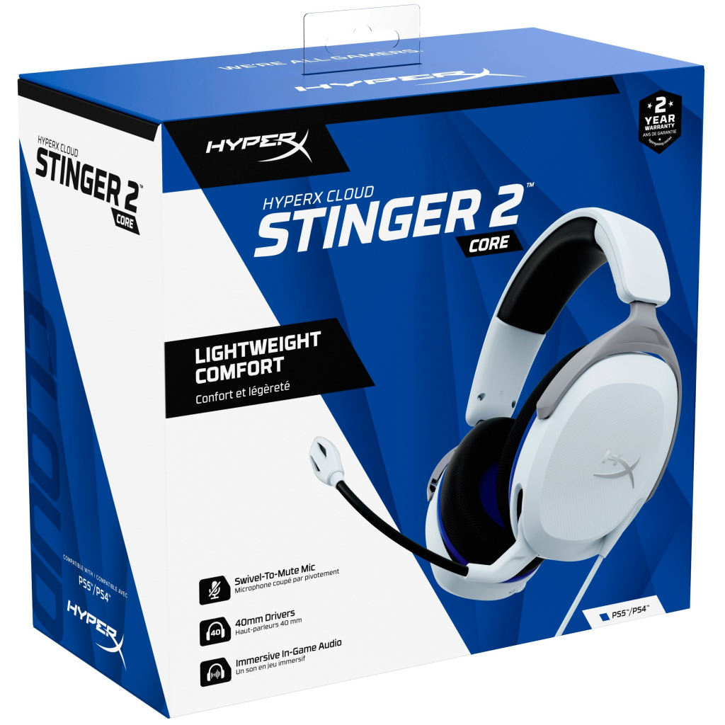 Наушники HyperX Cloud Stinger 2 Core for PlayStation White (6H9B5AA) - 6