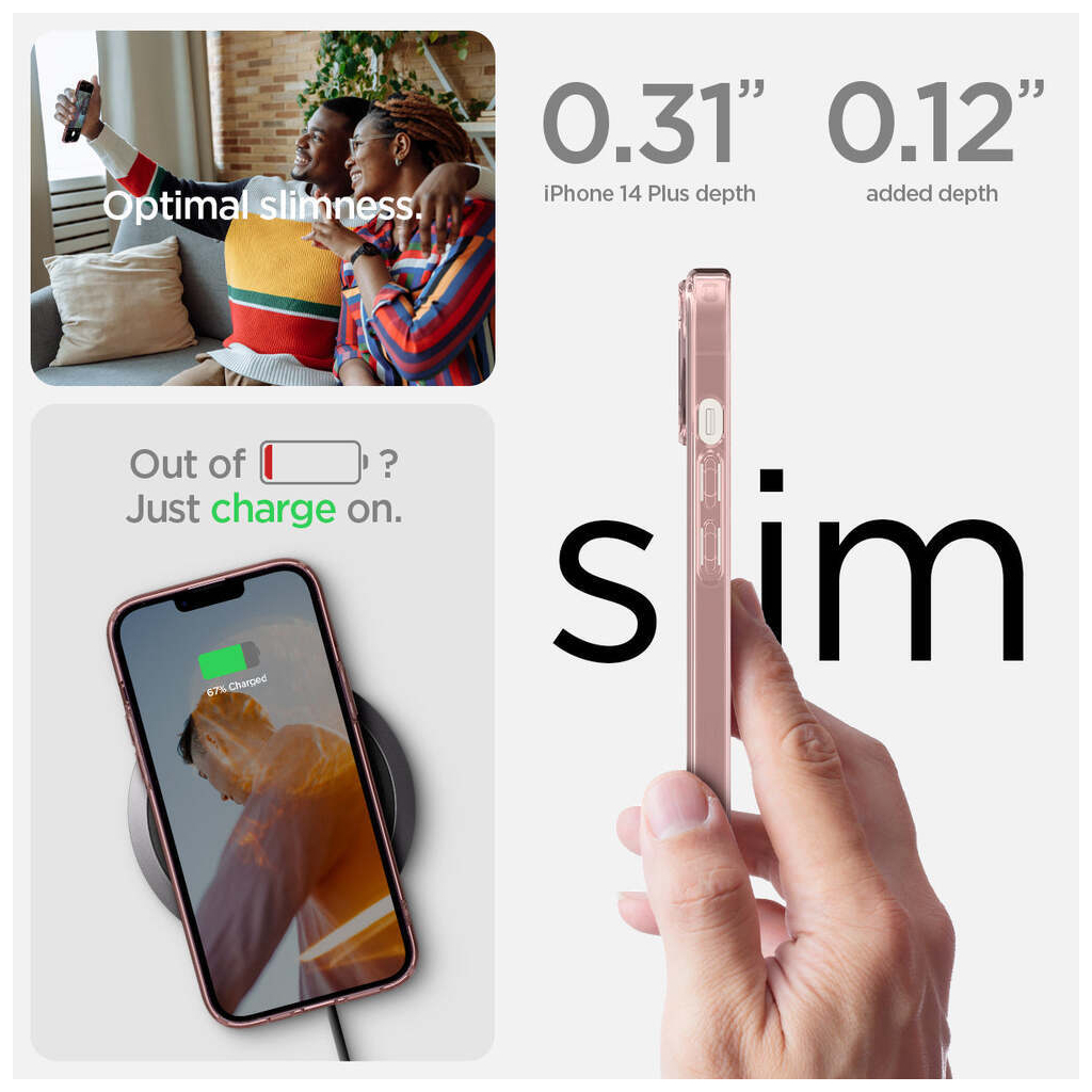 Чехол для моб. телефона Spigen Apple iPhone 14 Plus Ultra Hybrid, Rose Crystal (ACS04897) - 11