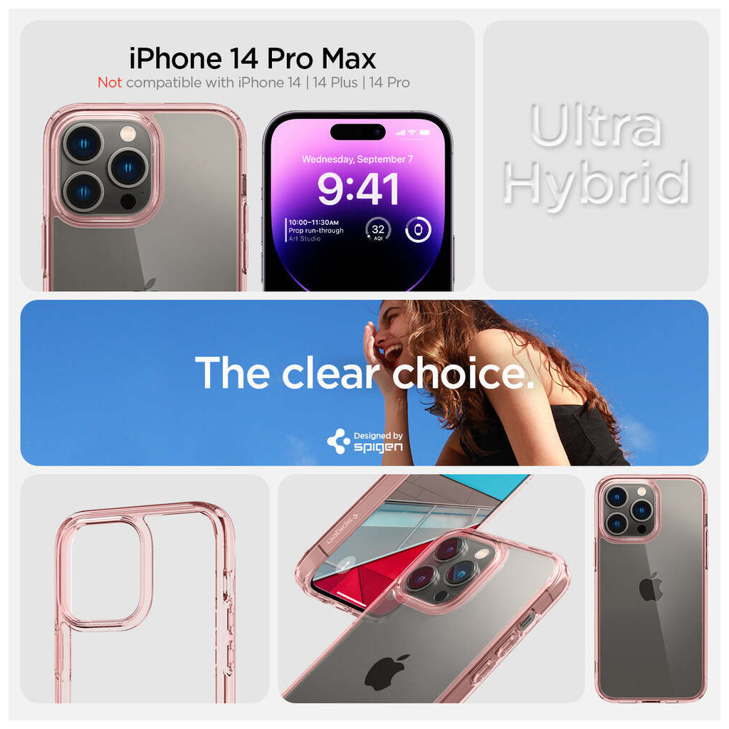 Чехол для моб. телефона Spigen Apple iPhone 14 Pro Max Ultra Hybrid, Rose Crystal (ACS04818) - 2