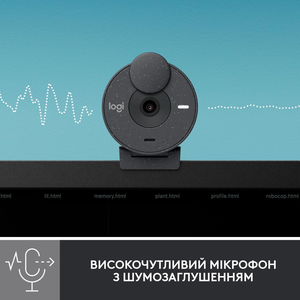 Веб-камера Logitech Brio 300 FHD Graphite (960-001436) - 3