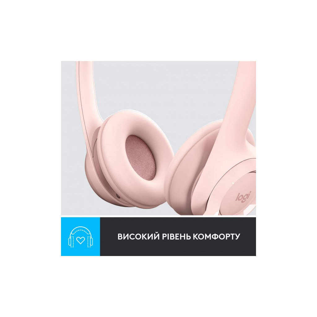 Наушники Logitech H390 USB Rose (981-001281) - 6